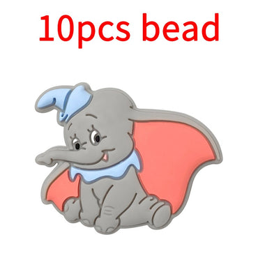 10pcs Mickey Minnie Silicone Pacifier Clips Food Grade Teethers For Baby DIY Baby Soother Nursing Pacifier Chain Accessories