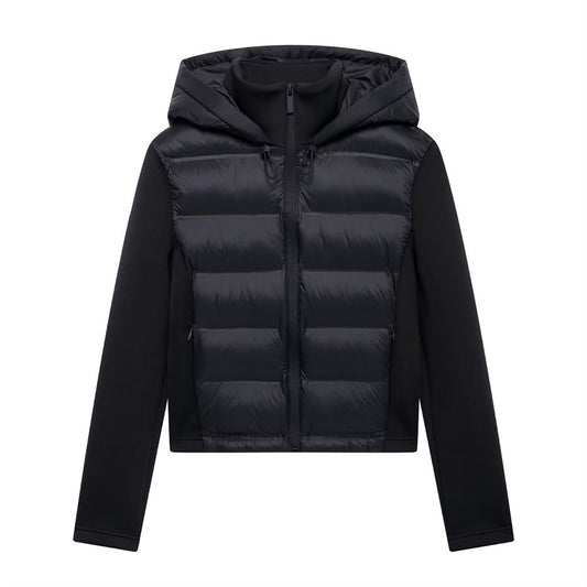 UNIZERA slim fit zipper hooded short warm jacket autumn and winter new product long sleeved solid color women's cotton jacket