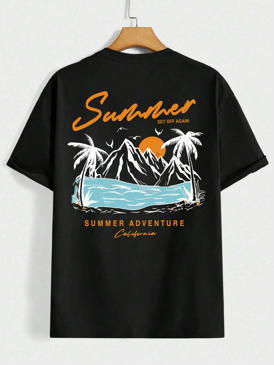 Summer Set Off Again Adventure California Mens T-Shirt Cotton Loose Tee Clothing Fashion Sweat Clothes Oversized Summer Tops