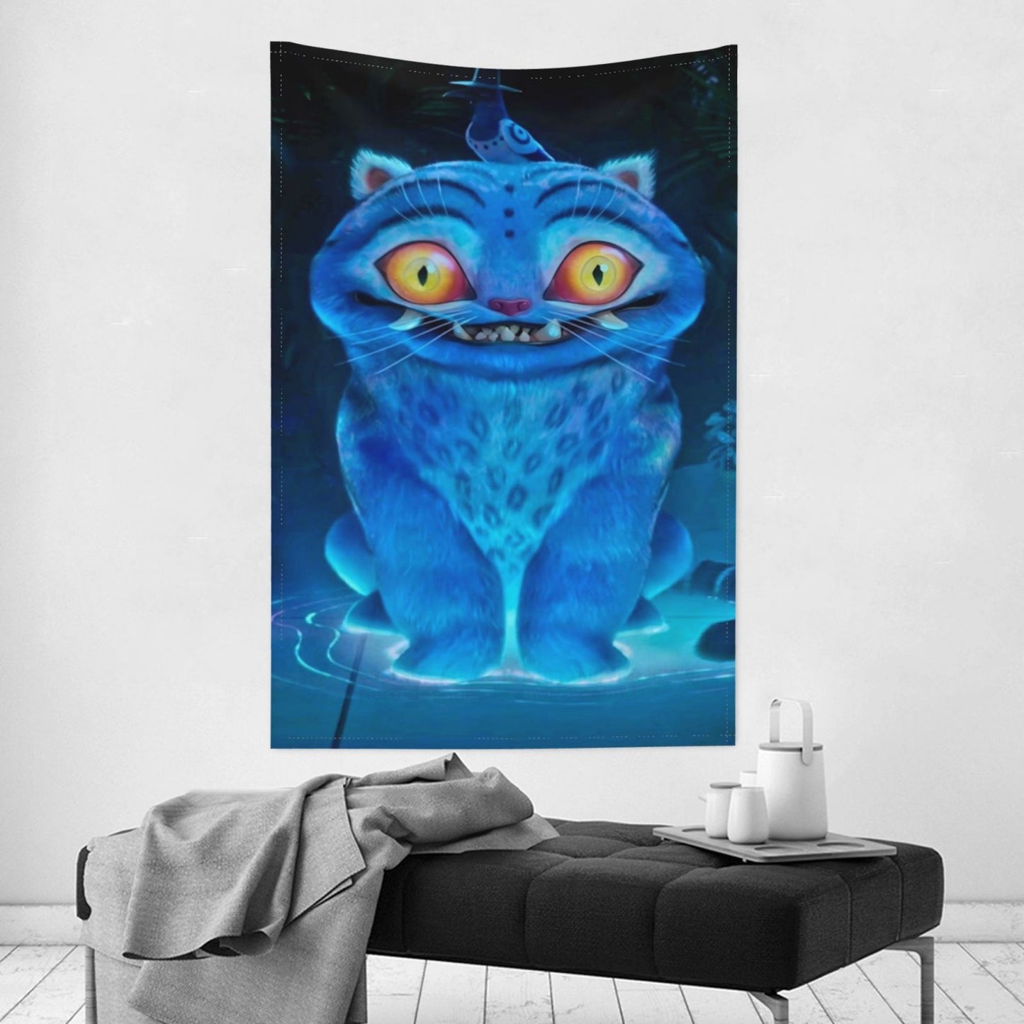 Cute Kpop Demon Hunter Tiger Tapestry, Home Decor, Vivid Cartoon Tiger Wall Art Tapestries Backgrounds For Living Room, Dorm