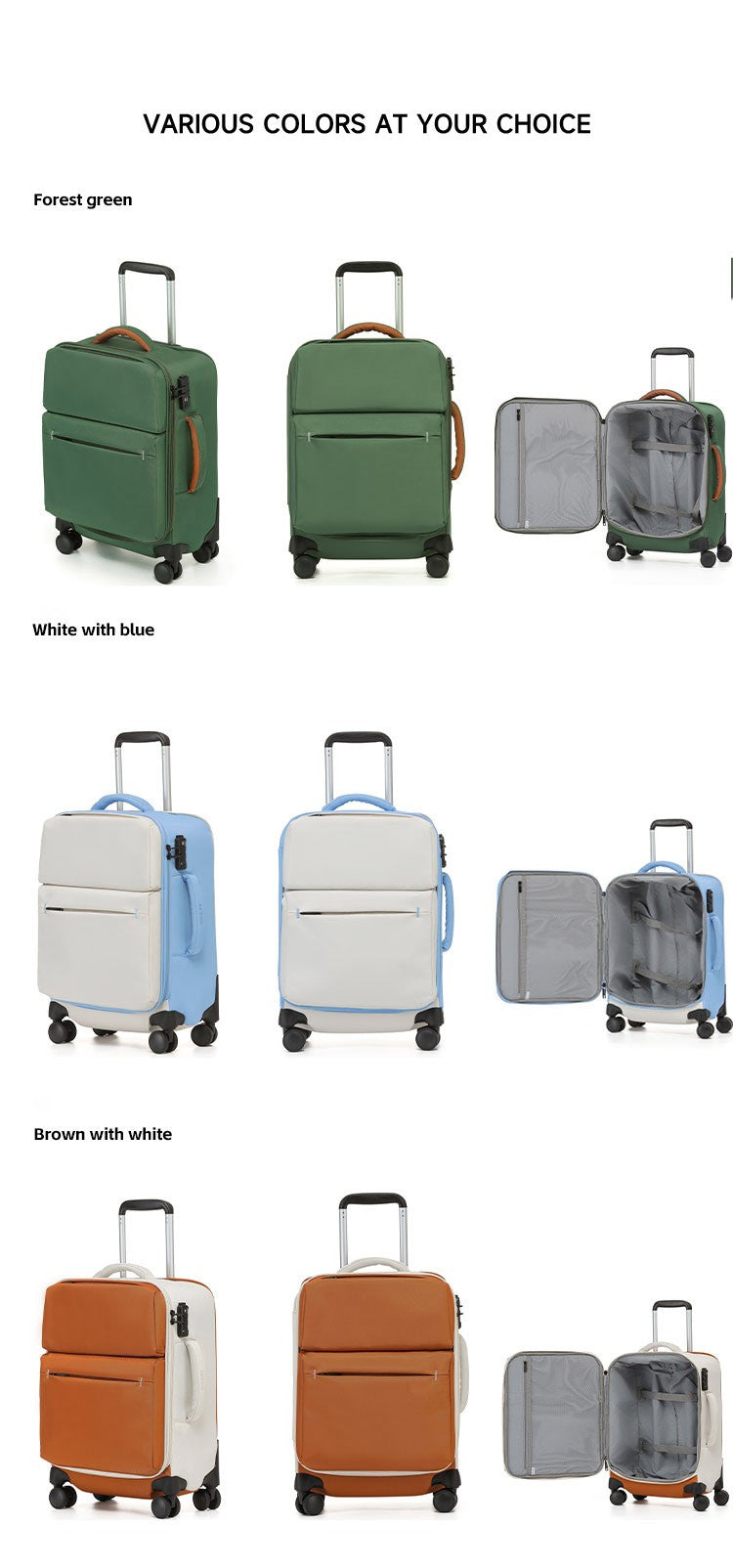 Mala de Viagem Feminina Leve Oxford Canvas 28 Polegadas Ultra-Leve Macia