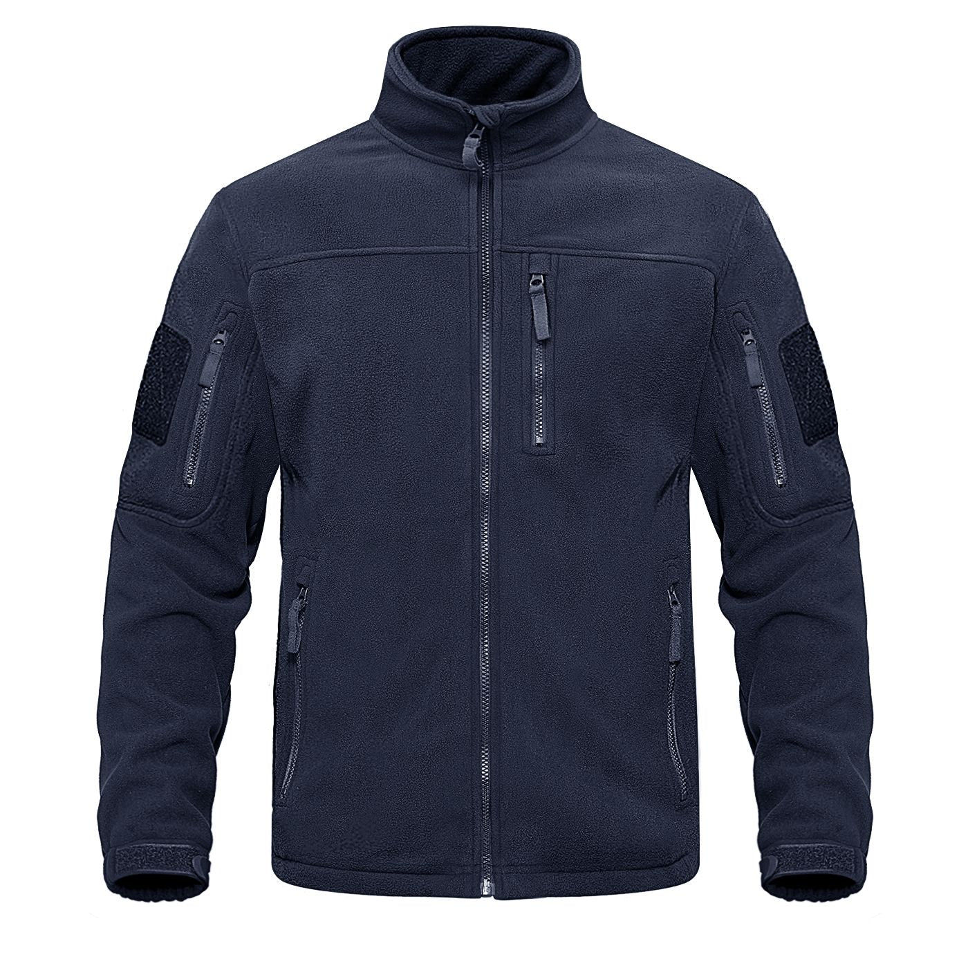 TACVASEN Full Zip Up Green Fleece Jacket Thermal Warm Work Coats Mens Zipper Pockets Jacket Hiking Training Outwear Windbreaker