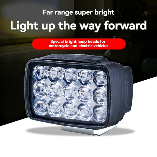 Motorcycle Headlight 15 LED Driving Spot Light Fog White Motorbike ATV UTV Truck 6000-6500K White 2000LM Aluminum Alloy Waterpro