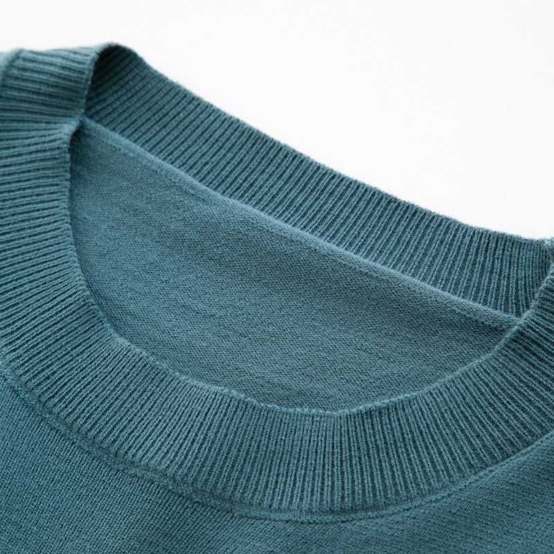 Hot Selling Original Quality Men's Knitted Sweater Striped Sleeves Cartoon Print O-Neck Pullover Autumn Winter Casual Menswear