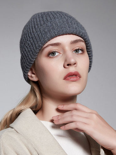 Pure Wool Beanies Stocking Caps Winter Women Men Knitted Bonnet Cap Hat Soild Colour Autumn Winter