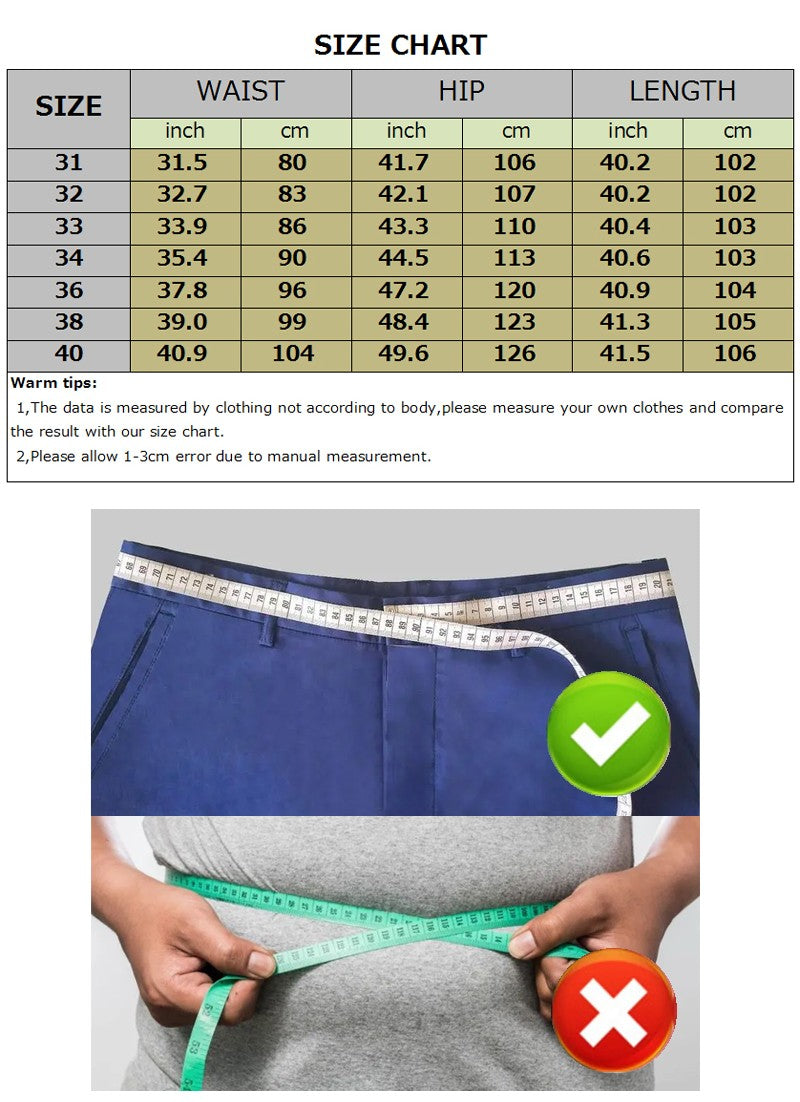 Men's Elastic Slim Fit Khaki Trousers Casual Pants Classic Fashion Suit Sports Pants Spring Summer