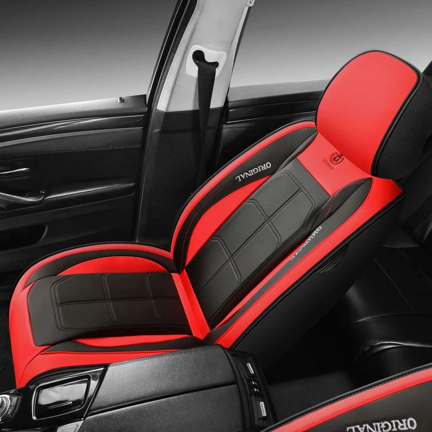 Car seat covers, artificial leather, fully wrapped muscle seat covers, waterproof, wear-resistant, soft and comfortable 1PC