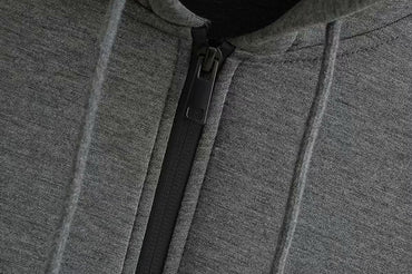 Autumn Women Gray Jacket with Hood Long Sleeve Big Pocket Zipper Jacket Coat Woman Loose Casual Outerwear Coat Tops