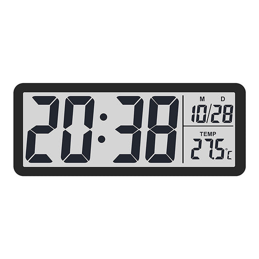 Digital Wall Clock Electronic Wall Mounted LCD Disply Clocks Multifunctional Temperature and Time Week Display Battery Powered