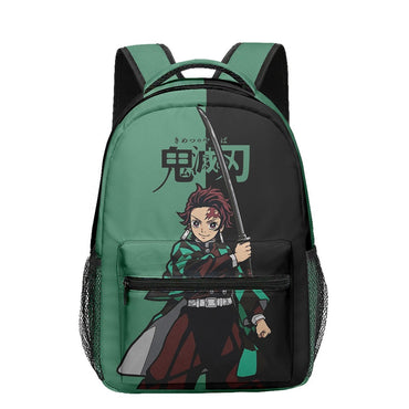Anime Demon Slayer Tanjiro Nezuko 3D Printed Backpack for College Students Large School Bag 15 Inch Laptop Bag Middle School