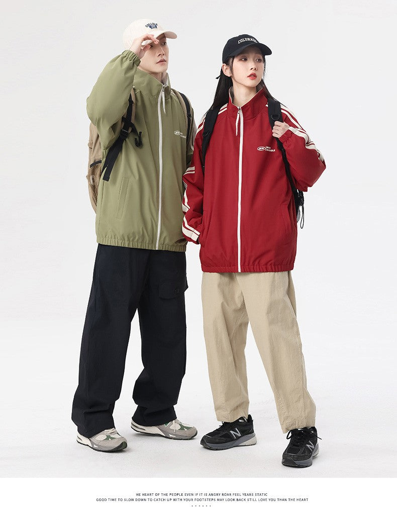 New Jacket Two-sided Long Sleeve Outdoor Men Coats Women Reversible Windproof Coats Splashproof Double-Sided Jackets Couple Top