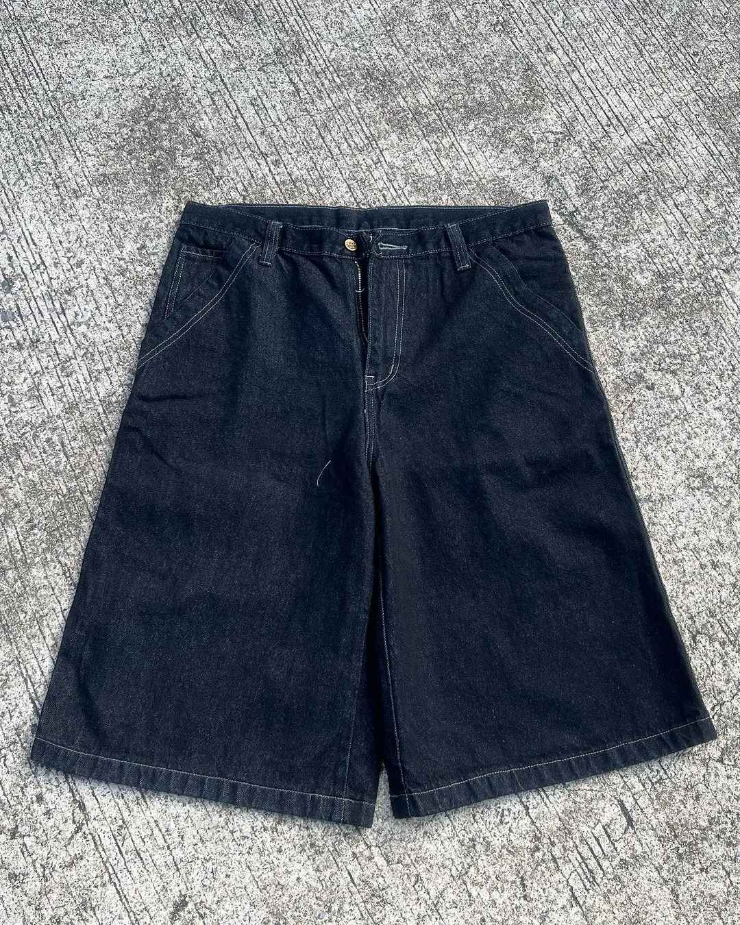 2025 American New Fashion Letter Embroidery Printing Casual Denim Shorts MenY2K Gothic Harajuku Popular Joker Denim Shorts