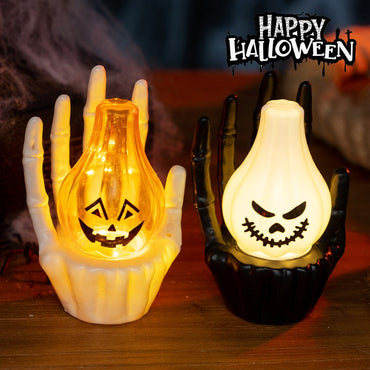 Spooky Atmosphere Decor Halloween Pumpkin Lamp Ghost Hand Light New Prop Eerie Scene Setting Party Decoration Solution