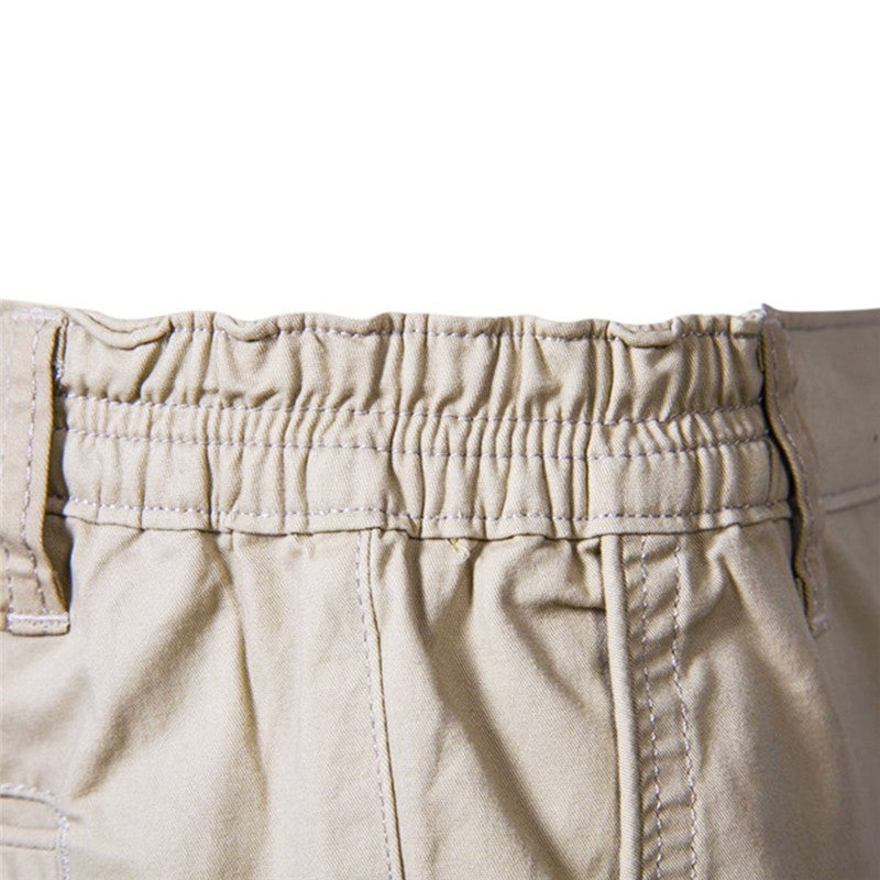 Men Summer Soild Cotton Shorts For Man Casual Business Shorts Elastic Waist Sport Beach Shorts Gym Running Shorts Male Clothing