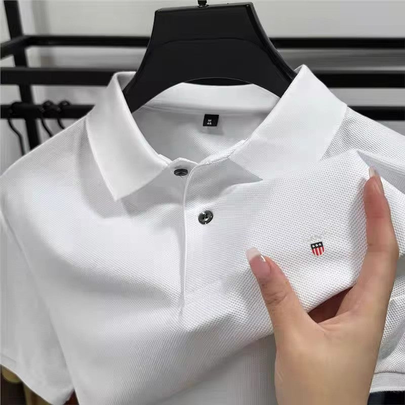 High-end 100% Cotton Short Sleeve Polo Shirt Men's Summer Luxury Brand Breathable Paul T-shirt Exquisite Embroidery Casual Top