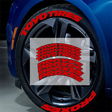 8Pcs/Lot Car Tire Wheel Lettering Car Tuning Universal 3D Permanent PVC Joined Tire Decoration Stickers Letters for Motorcycle