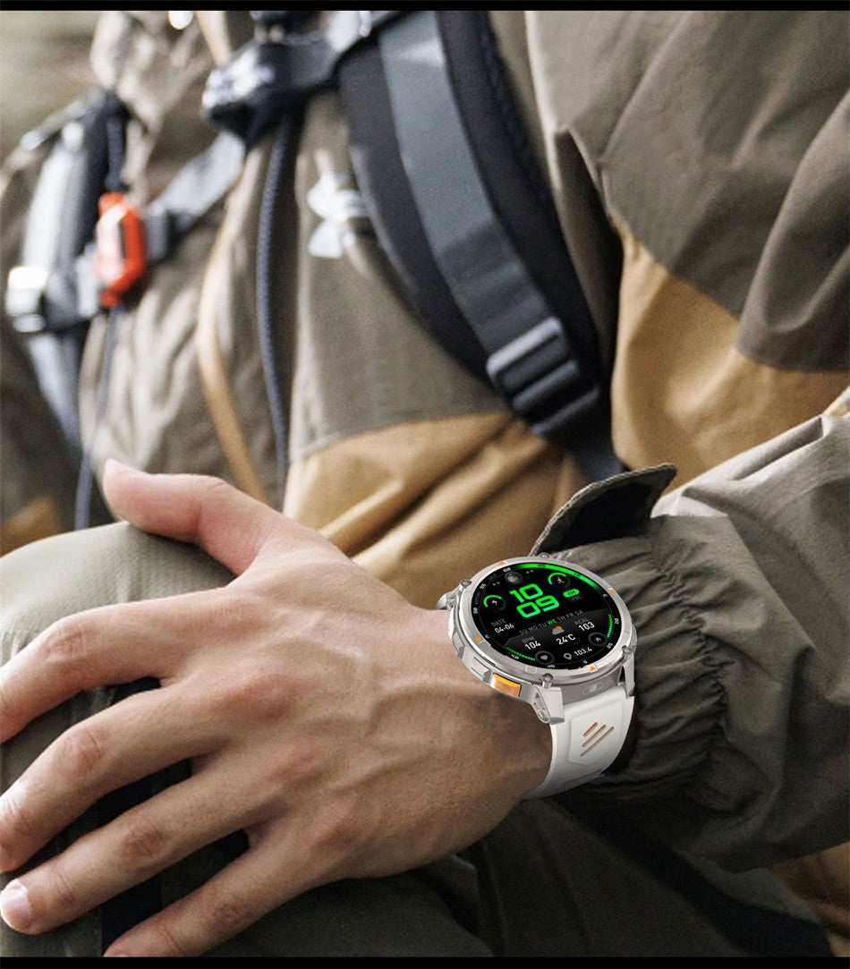 New Outdoor Ultra Durable Men Smartwatch Heart Rate Bluetooth Call 5ATM Waterproof Sport Smart Watch 1100mAh Battery Custom dial
