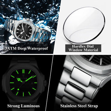 POEDAGAR Elegant Women's Quartz Watches Waterproof Luminous Date Ladies Wristwatch Stainless Steel Fashion Watch For Woman Reloj