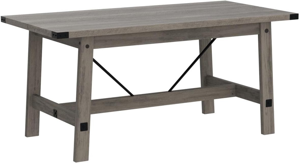 4-6 Person Farmhouse Dining Table with Heavy Duty Wooden Legs, 67.7 Inch Rectangular Modern Wood Kitchen Table