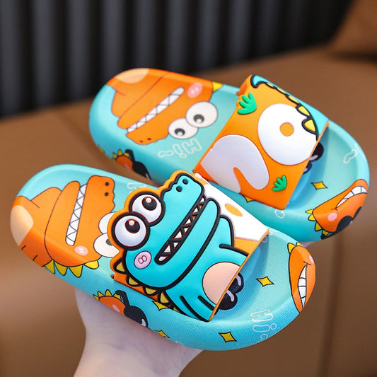 Cartoon Dinosaur Children Slippers Boy Girls Casual Shoes Flat Beach Water Shoes Indoor Soft Kids Cute Flip Flops for Boy Girl