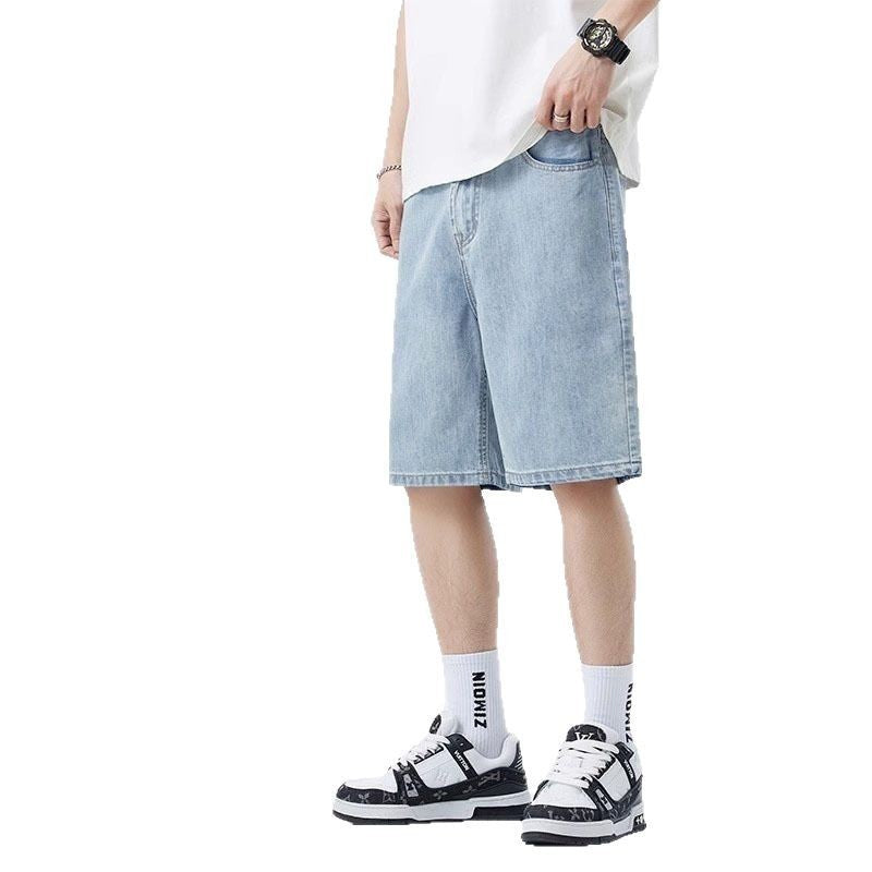 2025 New Summer Shorts Jeans Men Denim Pants Stretch Dark Blue Fashion Design Men's Jeans Slim Straight Male Short Jeans Hombre