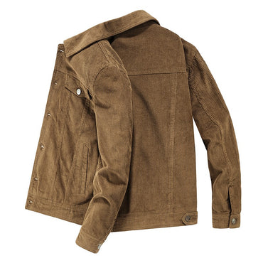Male Fashion Coats Spring Autumn Men Corduroy Jacket Slim Fit Vintage Style Male Casual Zipper Coats Fashion Long Sleeve Outwear