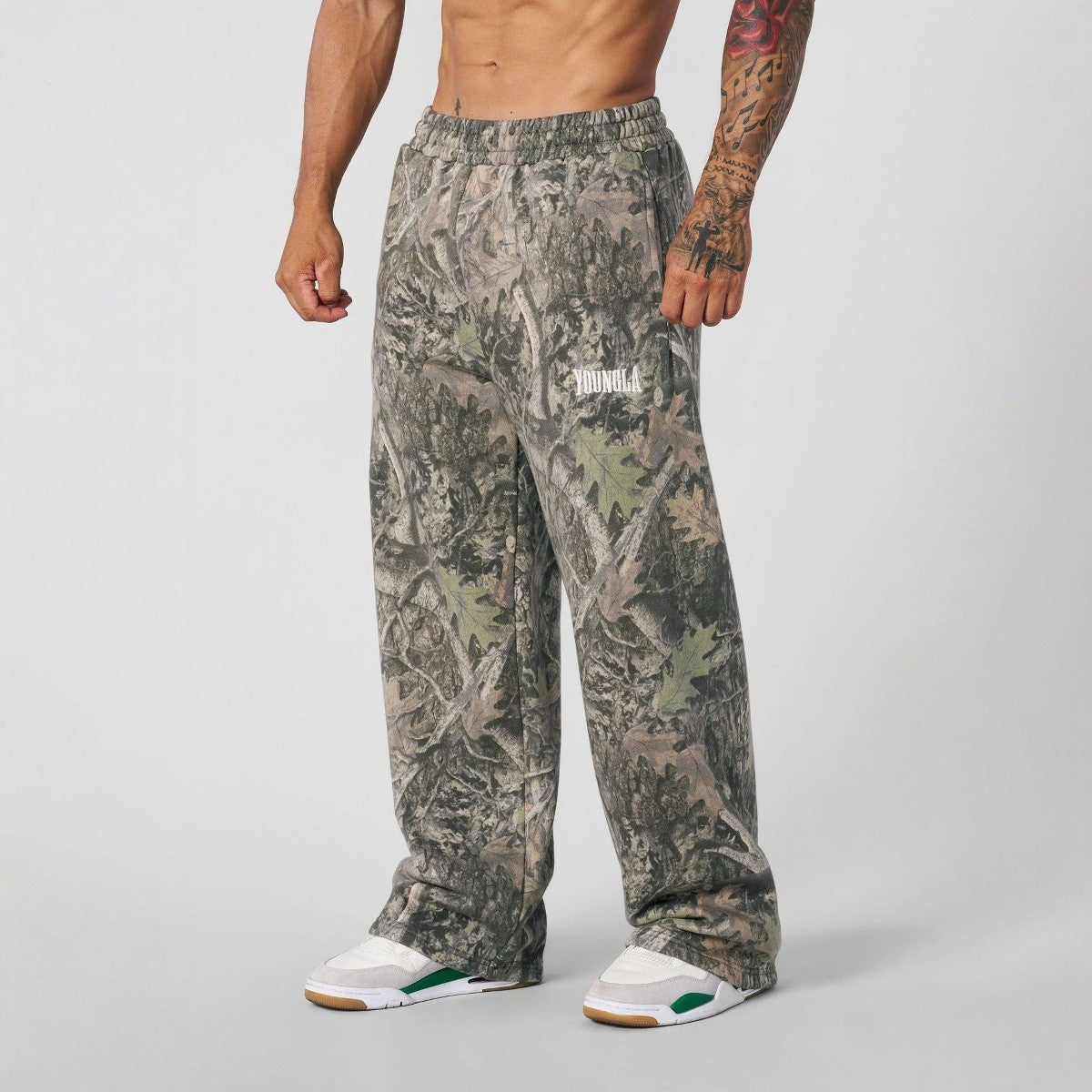 new Young American trendy sweatpants collaboration anime joggers cotton terry print wide-leg casual pants hip-hop street pants