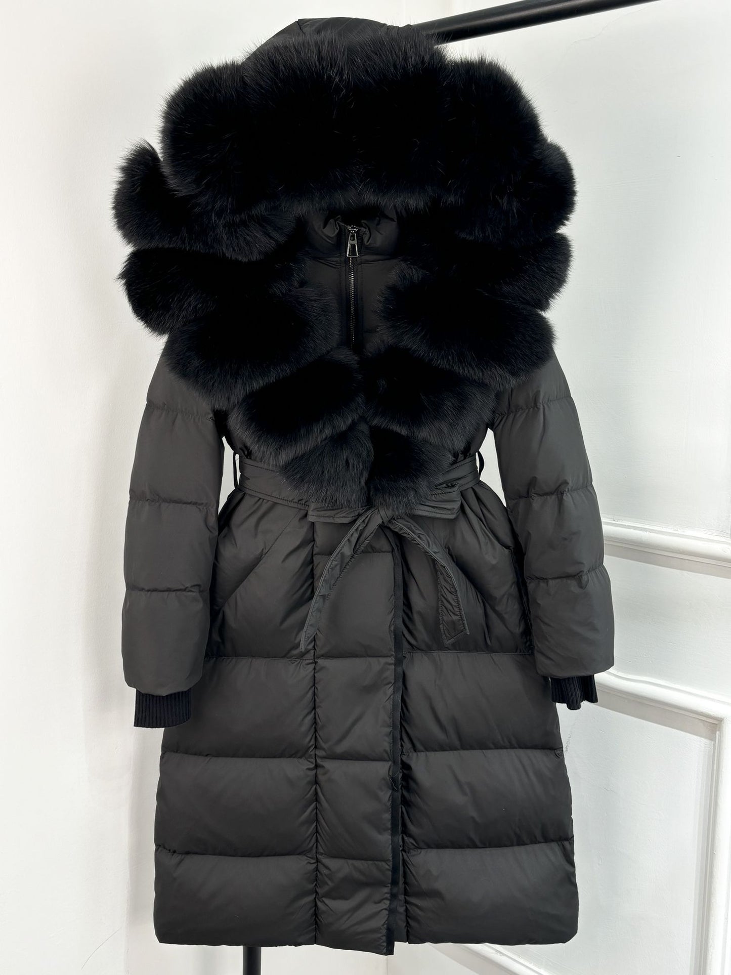 Janveny New Winter Long Hooded Puffer Jacket Women Warm Thickened Real Fox Fur Collar White Goose Down Jacket Waterproof Parkas