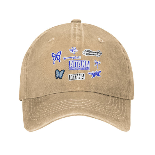 Summer Butterfly Aitana Baseball Cap Sun Dropshipping Design Washed Hip Hop Hats Men Adult Vintage Kpop Rock Baseball Caps