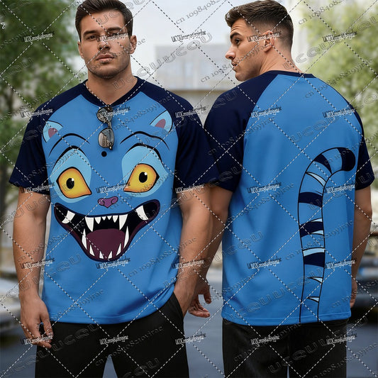 Kpop Demon Hunters Derpy Tiger Cosplay Patchwork Tshirts Men Women Casual O-neck Tshirts Halloween/Christmas Gifts Male Tops