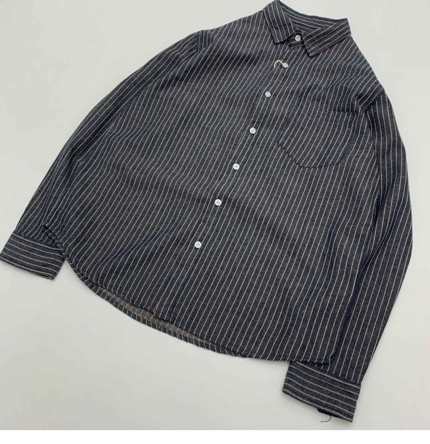 55% Linen 45% Cotton Vintage Striped Shirts for Men American Casual Retro Loose Blouses 2024 Spring Autumn Long Sleeve Male Tops