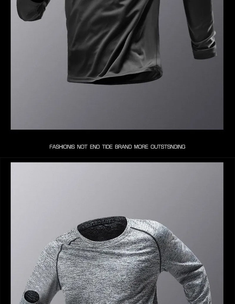 Men's Running Quick-drying Clothes Long Sleeve Running Training Fitness Morning Sports Cycling Mountaineering Men Clothes Tops