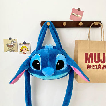 Kawaii Disney Stitch Bag Plush Backpack Bagpack Double Shoulder Crossbody Bag Storage Pouch Plushie Anime Toy Gift for Girls