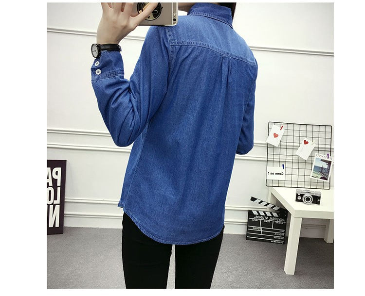 2022 Casual winter Autumn warm thick fleece denim Blouses Women Ladies Tops Women Blouses Long Sleeve Shirt clothe S-3XL