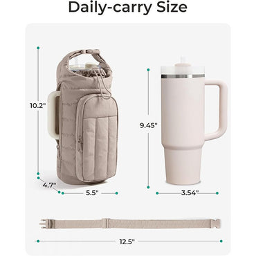 Outdoor Sports Down Kettle Bag Portable Large Capacity Crossbody Water Cup Bag Travel Thermos Cup Cover