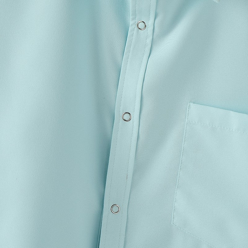 INCERUN Men's Shirts Solid Color Lapel Short Sleeve Pockets Button Male Crop Tops Streetwear Summer Loose Fashion Men Clothing