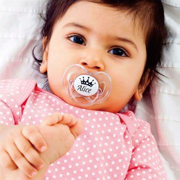 MIYOCAR personalized any name princess transparent Orthodontic pacifier dummy BPA free unique gift for new born baby shower