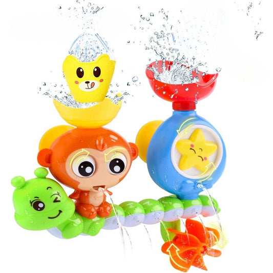 Toddlers Bath Toy, Monkey Caterpillar Preschool New Born Baby Bathtub Water Toys, Durable Interactive Multicolored Infant Toy