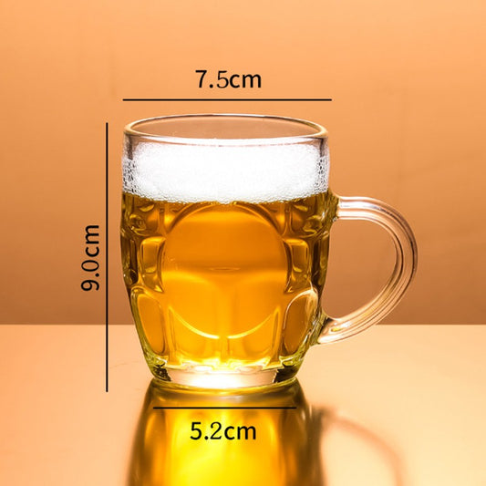 2 Peças de Copos de Vidro Engrossados Transparentes 260ml Caneca de Cerveja com Alça para Bar Festa em Casa Copo de Chá Copos de Água Copo Pequeno de Chopp