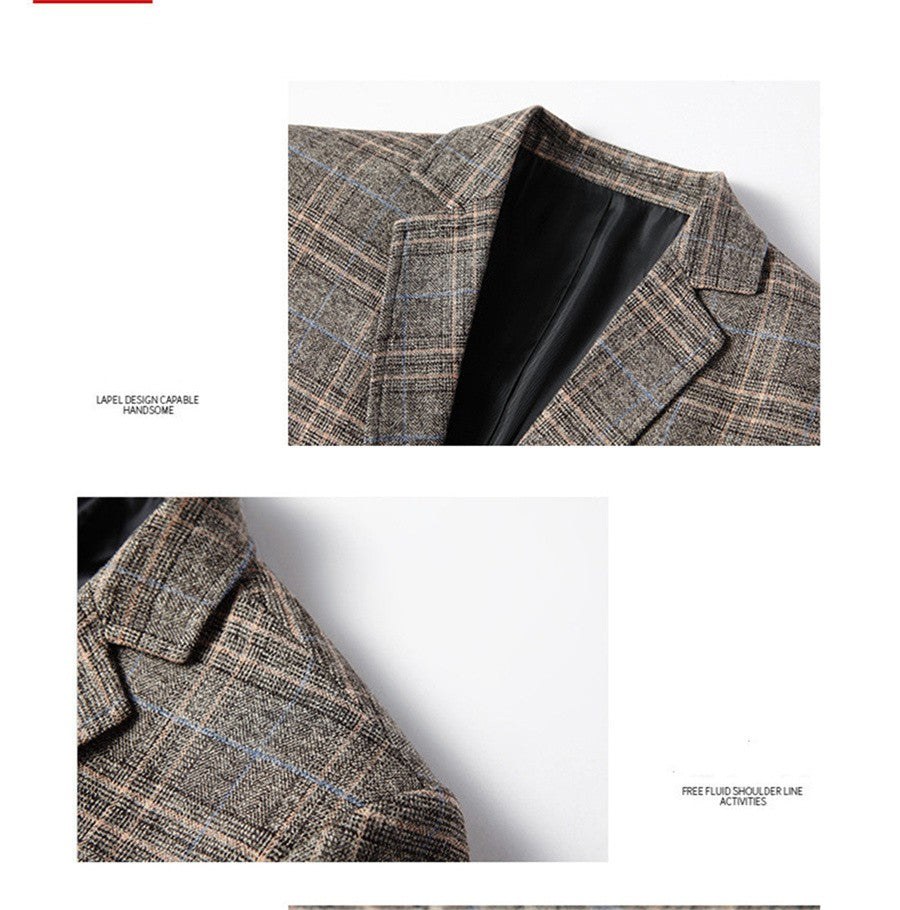 FGKKS New Spring Autumn Blazers Men Slim Fit British Plaid Formal Suit Jacket Party Wedding Business Casual Blazers Male