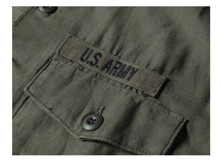 NON STOCK OG-107 Vietnam War Long Sleeve Shirt Cotton Satin Military Style Overshirt