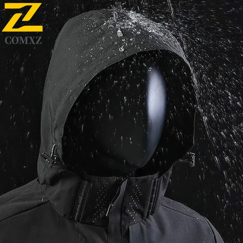 Spring Autumn New Men Casual Jacket Men Outdoor Windproof Waterproof Athletes Jacket Coat Detachable Hat Jackets Male M-5XL