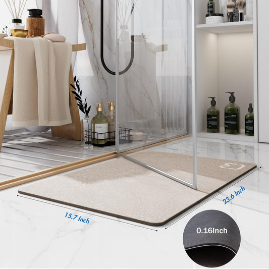 Tapete de Banho de Pedra Diatomácea Tapete de Banho de Terra Diatomácea Super Absorvente Antiderrapante 3,5MM de Espessura Tapete de Banho para Chão de Banheira