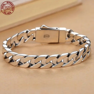 925 Sterling Silver Horus Eye of God Cuban Bracelet Men's Fashion Hip Hop Simple Gift Fashion Jewelry Accessories