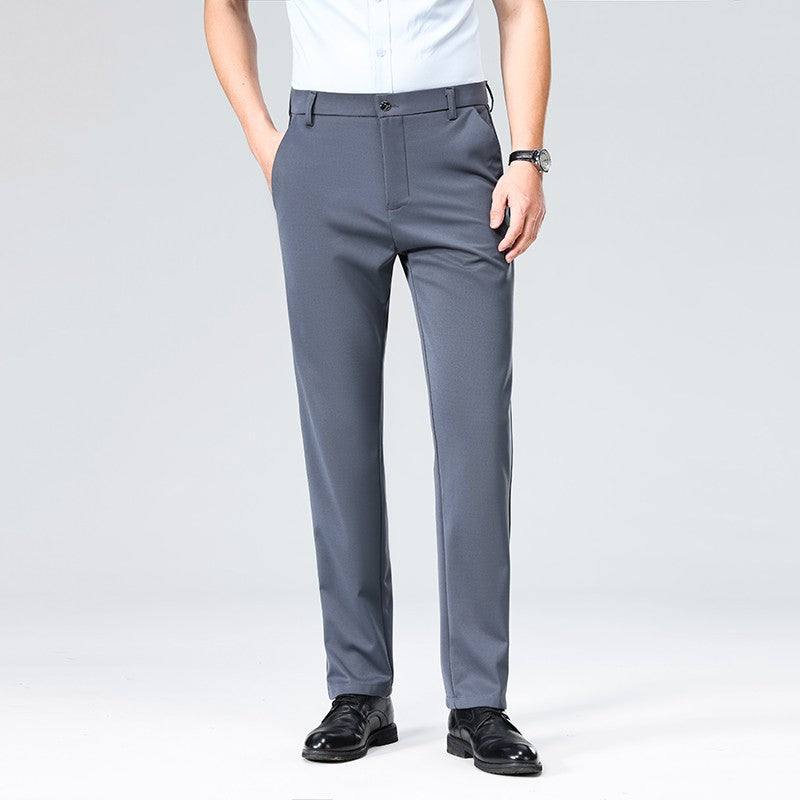 29-42 Men's Summer Thin Fashion Business Casual Suit Pants Long Pants Men's Elastic Straight Sleeve Formal Pants Plus Size 28-40
