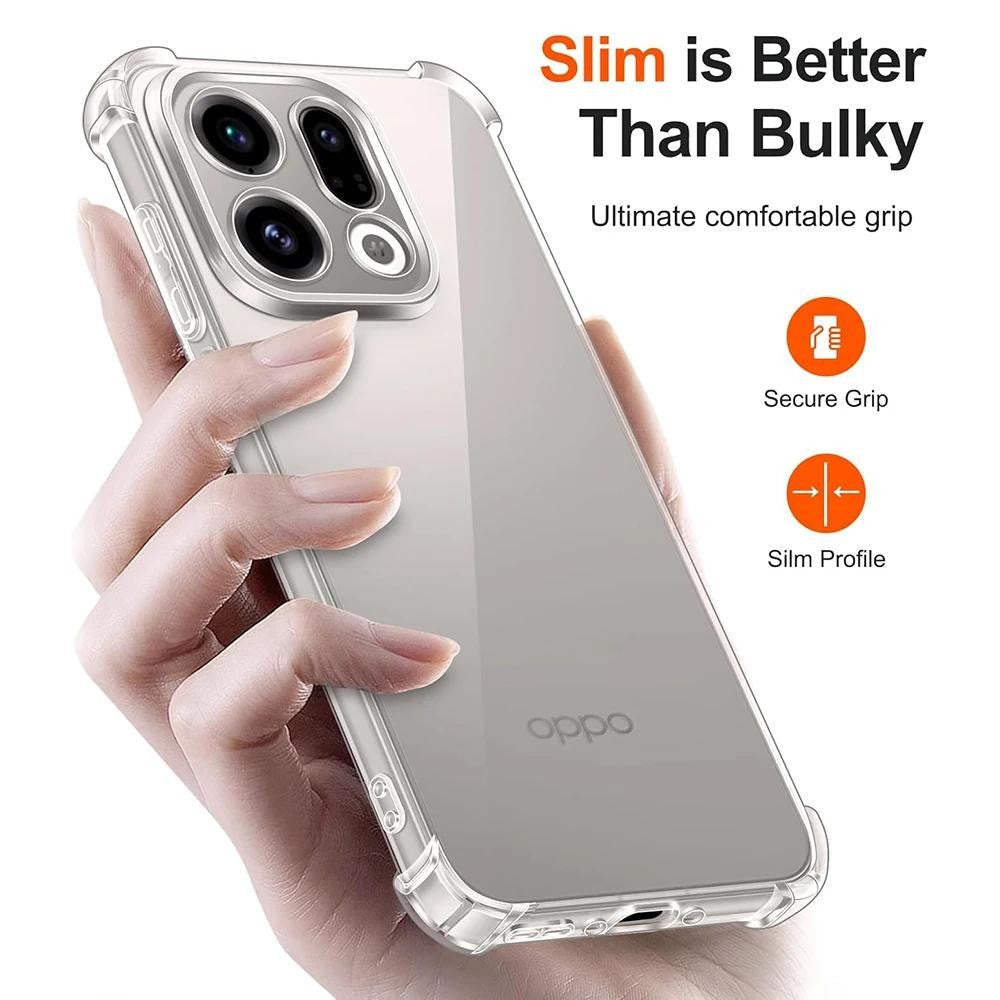TPU Transparent Case For OPPO Find X9 Pro Reno 15 Pro Protective Cover Four Corners Shockproof Bumper Coque Fundas
