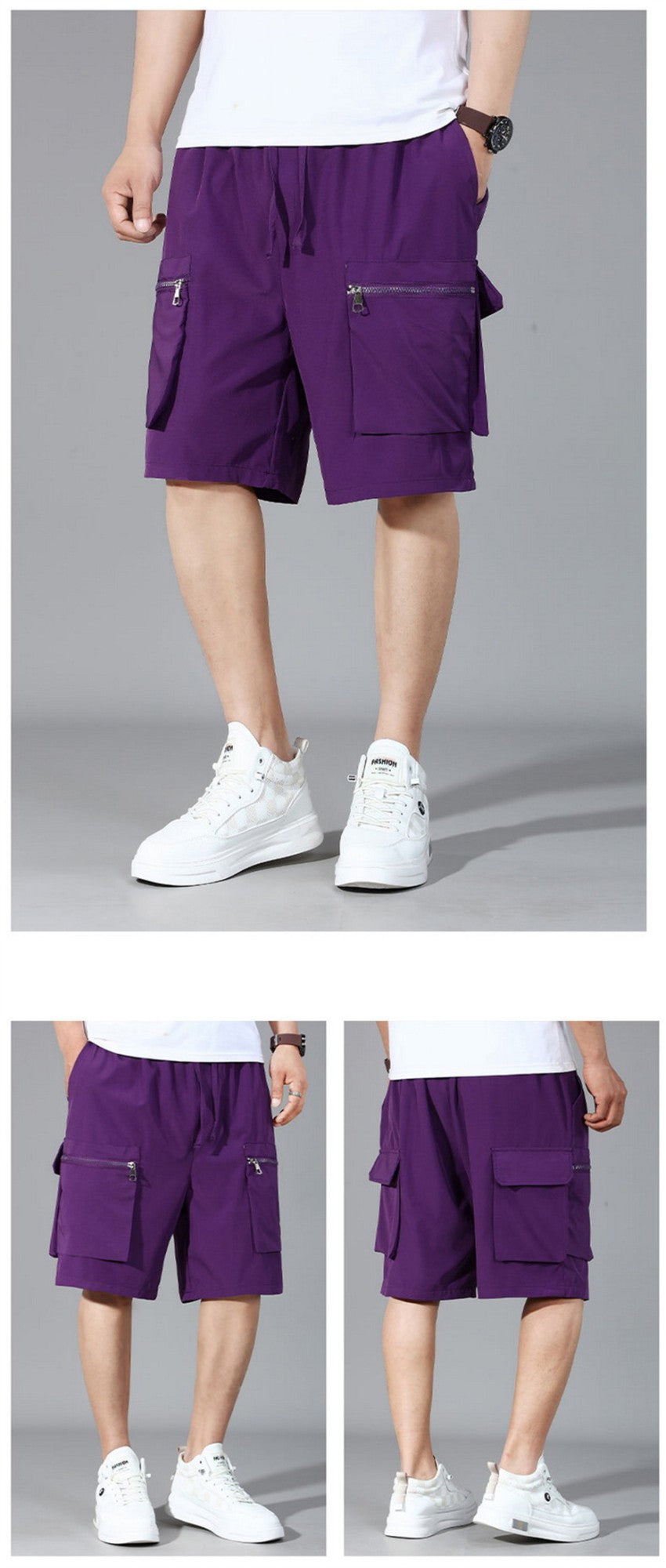 Summer Cargo Shorts Men 12XL Plus Size Shorts Fashion Casual Short Pants Male Summer Elastic Waist Shorts Big Size 12XL
