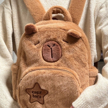 Student School Bag Capibala Plush Capybara Bag Casual All-match Fur Bag Large Capacity Backpack School Bags Mochila bolsa 2025