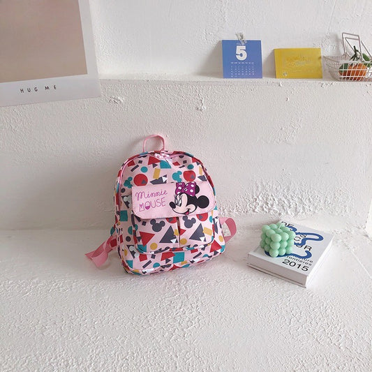 Famous Disney Minnie Shoulder Bag New Children's Printing Backpack Cartoon Cute Kids Kindergarten Schoolbag