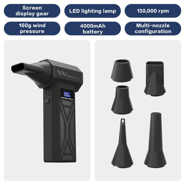 Turbo Fan Wind Pressure Powerful Turbo Air Blower With LED Light Wireless Dust Blower High Speed Jet Blower Vacuum Turbo Jet Fan